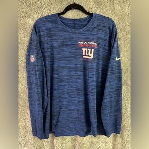 Nike Dri-Fit New York Giants Long Sleeve Heathered Blue Size XXL